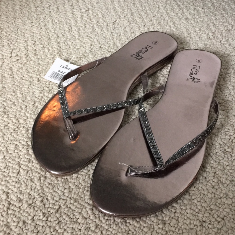 Shimmer Beaded FlipFlops NWT